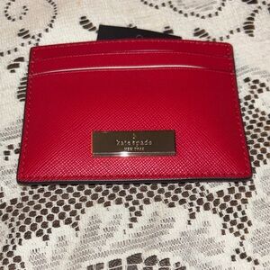 Kate Spade small slim card holder color perfect Cherry